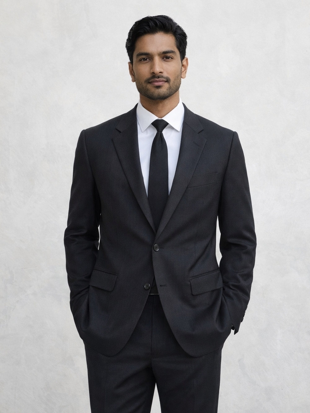 CLASSIC DARK NAVY 100% WOOL SUIT – TIMELESS TAILORED BLAZER & PANTS SET